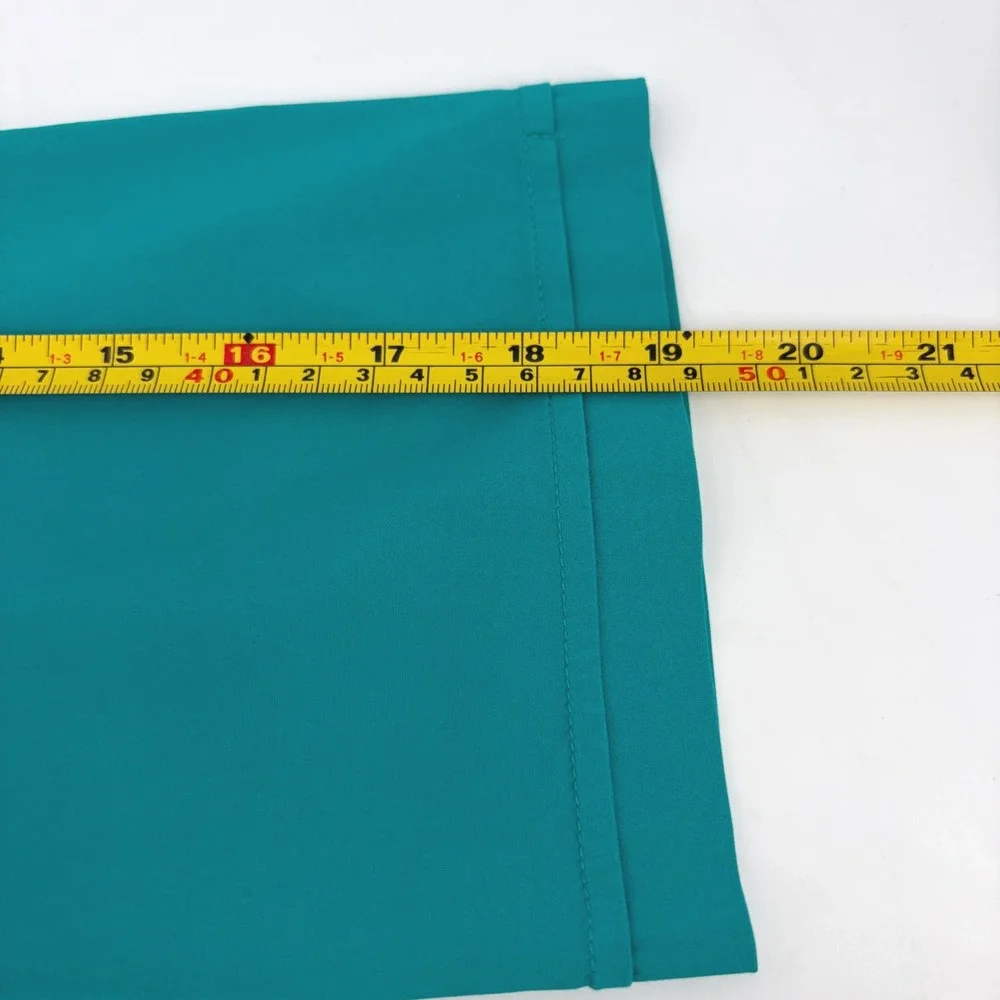Lafayette 148 New York Teal Green Pleated Waist Hidden Button Down Shirt Size 12 - Picture 11 of 11